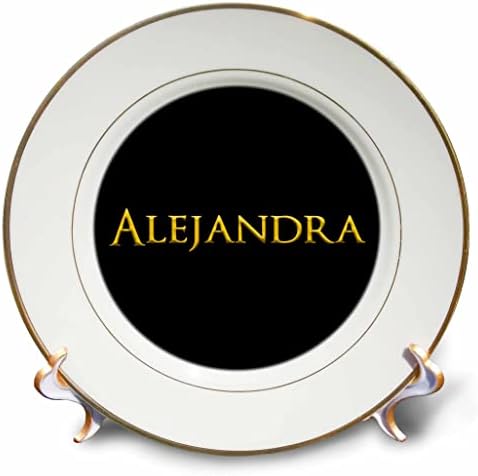 3дРоза Алехандра - Страхотно детско име за момичета в САЩ. Подарък чинии - шармы жълт цвят на черен (cp_354954_1)