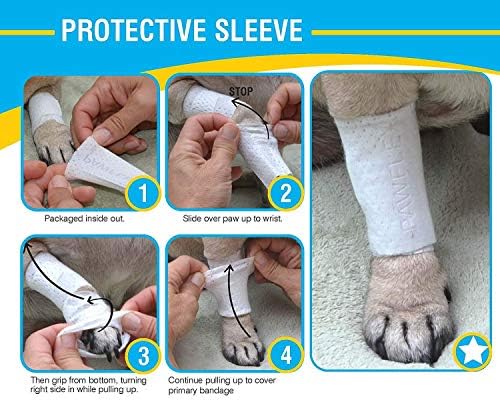 Защитен ръкав PawFlex, Тръбна калъф - Превръзки - за кучета, Котки и други домашни любимци, Първа помощ, грижа за раните, Удобни,