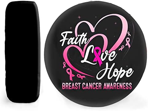 Вяра Любов Надежда Розова Лента на Информираността за рака на гърдата Калъф за резервна гума от полиестер (34 инча