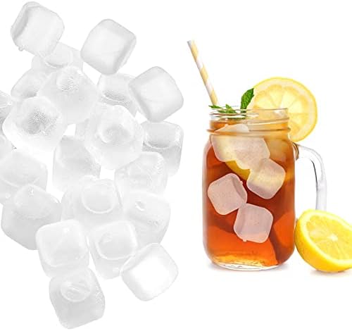 За многократна употреба Кубчета лед за напитки, 100 Опаковки Еднократна пластмасови Кубчета лед, Без Бисфенол А, което