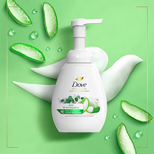 Пенящееся сапун за ръце Dove с алое и эвкалиптом, опаковка от 4 броя, предпазва кожата от изсушаване, като съдържа
