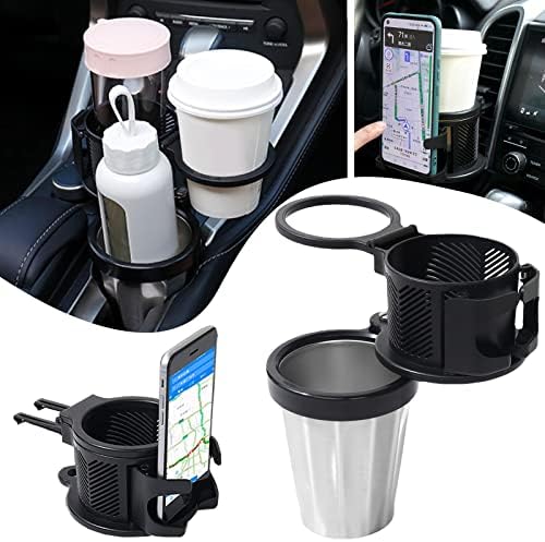 Удължител поставки за чаши след 3 в 1 за автомобил - ZHMNEG поставка за Чаши за телефон от неръждаема стомана и ABS, студен, здрав, антикоррозийный, с възможност за завърта