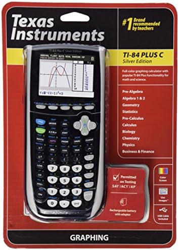 Графичен калкулатор Texas Instruments TI-84 Plus C Silver Edition, Черен