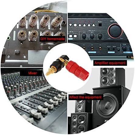Yosoo Черно-Червени Конектори за аудиоколонок, 4 Двойки от Конектори за свързване на високоговорители с кабел, Клеммный конектор, Подходящ за съединител тип Банан