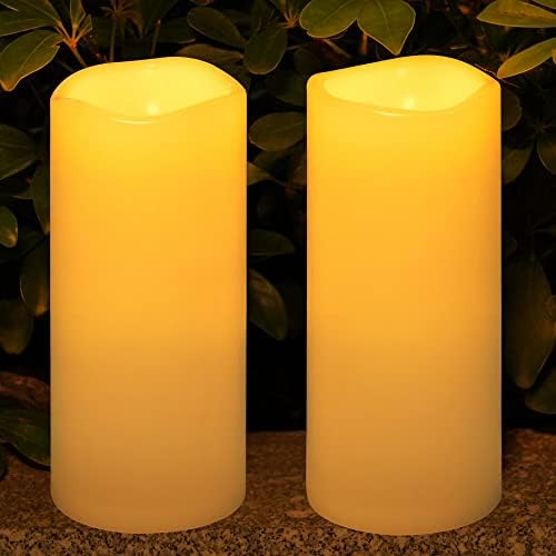 Слънчеви свещи Patiphan Външни Непромокаеми: 4 x 10 Големи Блестящо Беспламенные led свещи на Полюсите със Сензор
