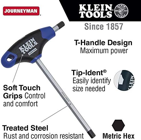 Шестограмен ключ Klein Tools JTH6M3 3 мм с Т-образна дръжка Journeyman, 6 Инча