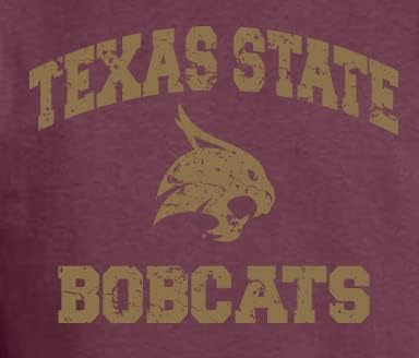 Ретро-Потертая Реколта Тениска с къс ръкав Texas State University Bobcats