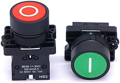 RAYESS 22 мм AC 660 В 10A Незабавен вход-изход Червен Зелен Знак БЕЗ кнопочного ключа С ЦПУ