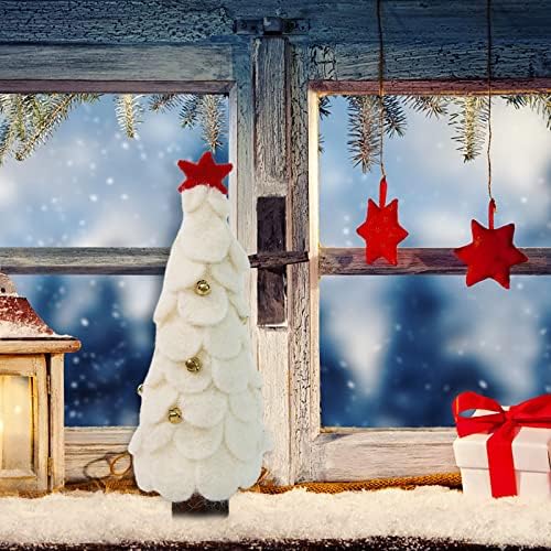 Джудже Градинарство Филц Коледно Дърво Настолна Коледно Дърво със Звънци Червена Изкуствена Коледна Елха Малка Украса на Работния Плот Коледна Топка Украшение