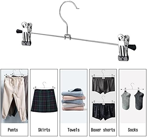 Закачалки за панталони от 50 Опаковки Закачалка за поли с клипове Нескользящие Метални Закачалки за панталони Спестяване