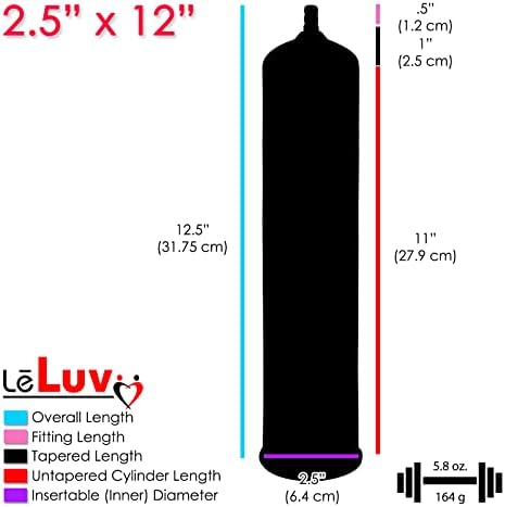 Прозрачен цилиндър LeLuv за вакуумни помпи Easyop Диаметър от 2,25 инча Дължина 9 см с Зазубренным фитингом 1/4 инча