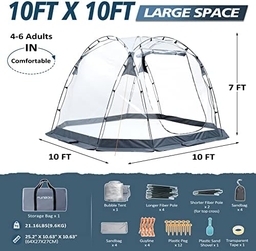 Палатка мехур RUNBOW на открито на Палатка яснота човек 4-6 подслон мехур 10 x 10 лаптоп за Задния двор -