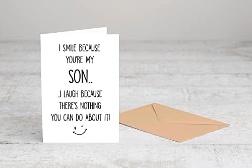 Подарък картичка Емили на Сина ми за рождения ден - Картичка за сина си - Рециклирана пощенска картичка пощенска Картичка за