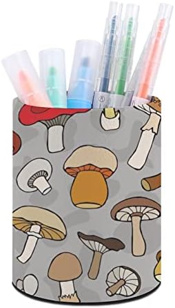 Държатели за моливи от изкуствена кожа в стил ретро цвят гъби, кръгла дръжка, контейнер за чаши, настолен органайзер за офис, дом