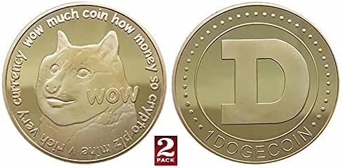 Коллекционный набор от Dogecoin Deluxe от 2 опаковки. Оригинални сувенири баджове с 24-каратово покритие от имитация на злато ограничена серия от Dhahab. Всяка монета идва с ак