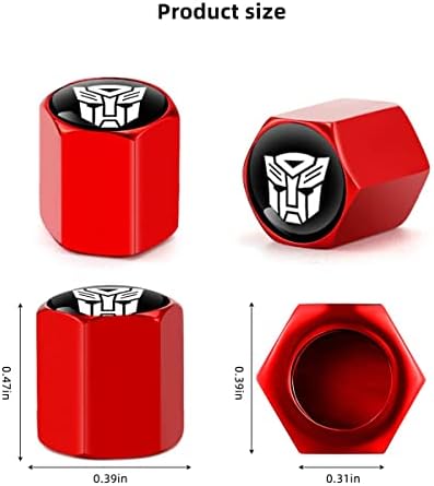 Капачки За гуми-Трансформери Авто Червени Капачки За Състав Клапан 4 Опаковки Автомобилни Гуми Въздушни Шапки