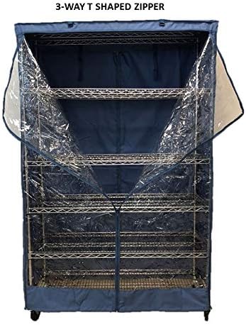 Formosa покрива Рафтове за съхранение на Стеллажом с една Прозрачна панел от PVC Цвят Прашни и синьо Размер 48 W x 18