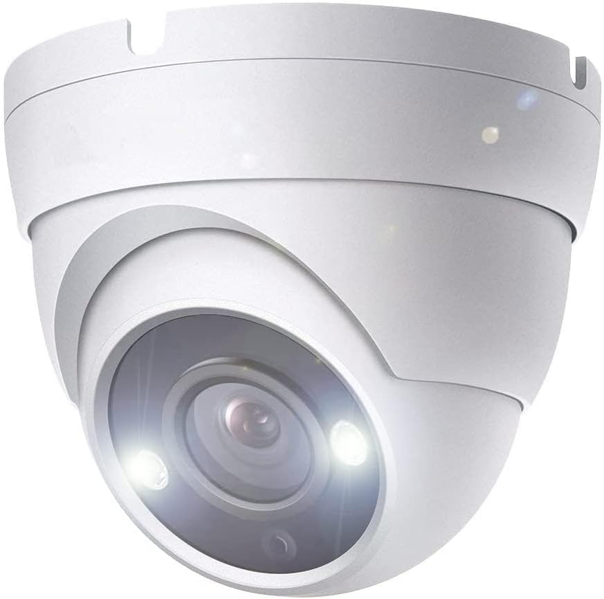 5-Мегапикселова куполна камера за видеонаблюдение TVI с видима бяла led, денонощен пълноцветно нощно виждане