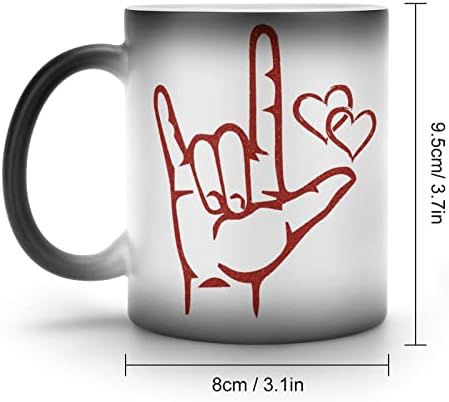 ASL Обичам Те Езика на Жестовете Керамични Кафеена Чаша С Обесцвечиванием термо-чувствителен Принт Чаша С променящите