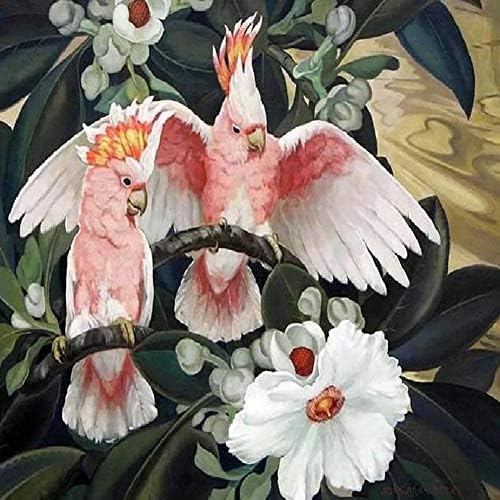 5D Диамантена живопис на Номерата, Определени за възрастни и деца, Птица от сплав и Цветя, Пълна с Бормашина,
