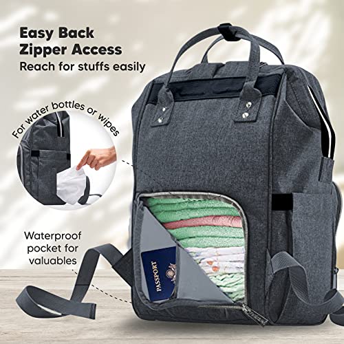 Раница-чанта за памперси KeaBabies и калъфи за автомобилни седалки за бебета - Водоустойчив Многофункционален Детски Пътни