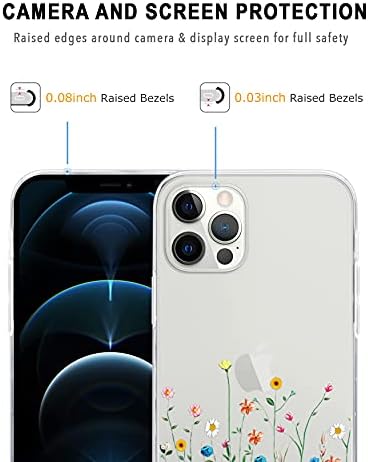 Калъф Sephonie Flower Case за iPhone 12 Pro Max (6,7 ) с прозрачен Цветен модел, Монтиране Девчачий дизайн,