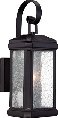 Уличен Монтиране на фенер Quoizel TML8408K Trumbull с подсветка за монтиране на стена, 2 лампи, 120 W, Мистична Черен (23 x 9 W)