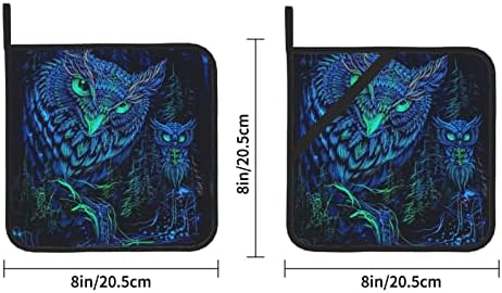 Горещи Подложки Galaxy Owl 8 X 8 инча, Определени Нескользящих Топлоустойчива Притежателите на Тенджери, за Печене,
