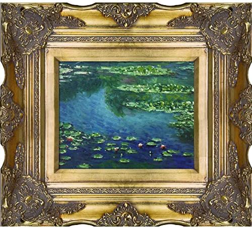 Произведение на изкуството с Водни лилии на Моне в викторианска златна рамка