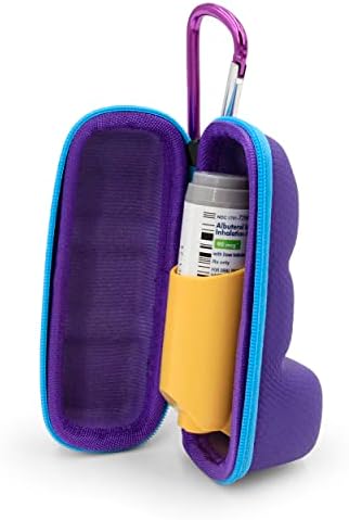 Калъф за инхалатор за астма CASEMATIX с шнурком и карабинер-брелоком за ключове, удължен притежателя инхалатор