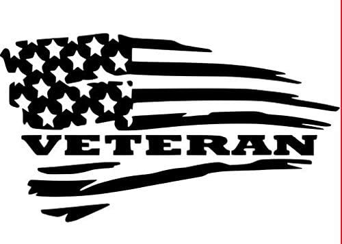 Cartat2s Ветеран Проблем американски Флаг Старата Слава Гръндж Вид Патриотичен Кола Камион Vinyl Стикер на