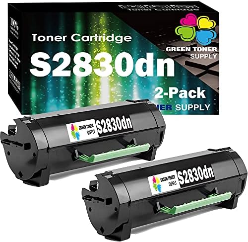 (2) Зелената тонер, Съвместима Замяна на тонер касета за Dell S2830dn S2830 2x Черен за принтер Dell S2830dn S2830