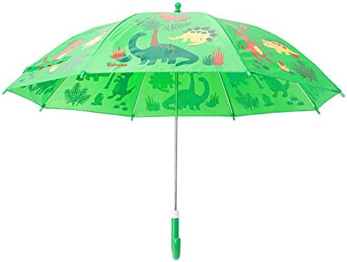 Детски чадър Babalu - Детски 18-Инчов Чадър за Дъждовен ден - Динозаврите Зелен / Червен