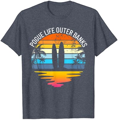Тениска Поуг Life Outer Banks Ретро Sunset Сърфирах OBX Поуг Life