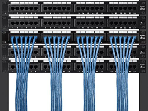 Пач-кабел Monoprice Cat7 Ethernet - 100 фута - Синьо | Flexboot RJ-45 Блокирани 600 Mhz-S/FTP CMX Чисто гола носа
