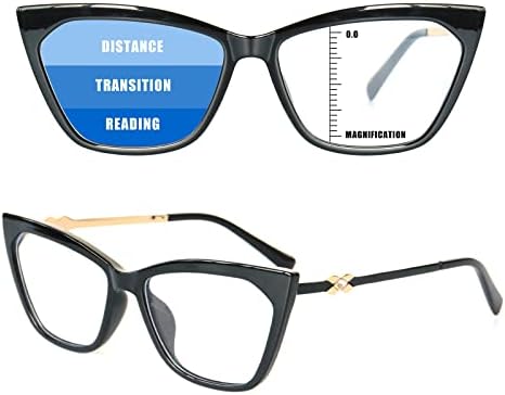 Soarea Cateye Прогресивно Многофокусные Очила за четене за Жени с Прозрачен Покрив, Блокиране на Синя Светлина, Мультифокальные