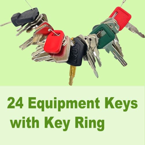 Набор от строителни ключове за тежка техника, комплект от 24 строителни ключове за запалване е Подходящ за Case, Komatsu, Hyster, Kubota, Cat, JCB, Bobcat, Daewoo, JLG, JD, вилочных мотокари и м?