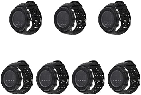 CLISPEED Пътеки Watch 7 бр. черни спортни електронни часовници за бягане на открито с LCD дисплей, практични и креативни