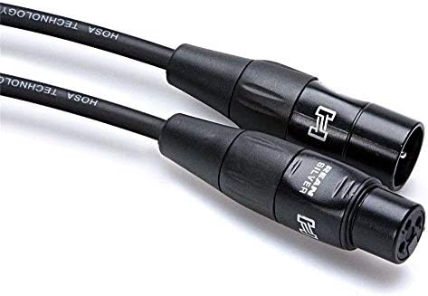 Микрофон кабел Hosa HMIC-015 REAN XLR3F - XLR3M Pro 15 фута и микрофон на кабела HMIC-010 Pro, REAN конектори XLR3F-XLR3M, дължина на кабела от 10 метра, със сребърно покритие REAN конектори