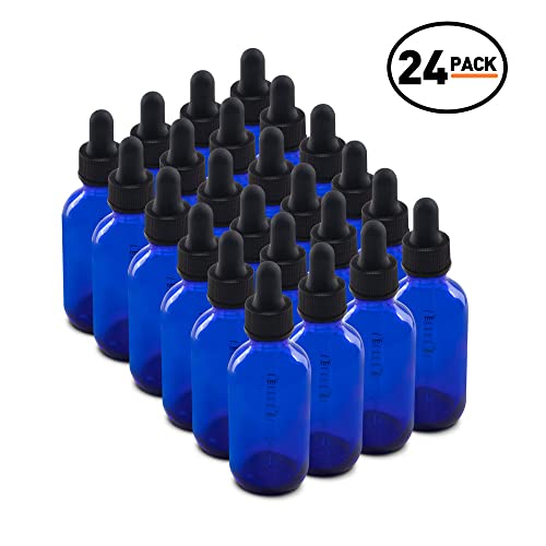 The Bottle Depot 8 Colrs Предлага на едро 24 опаковки от кобальтово-синьо стъкло по 2 унции с капкомер; Оптовое брой за
