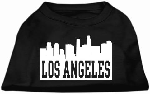 Mirage Pet Products 14-Инчов Тениска с Трафаретным принтом Los Angeles Skyline за домашни любимци, Голяма, Черна