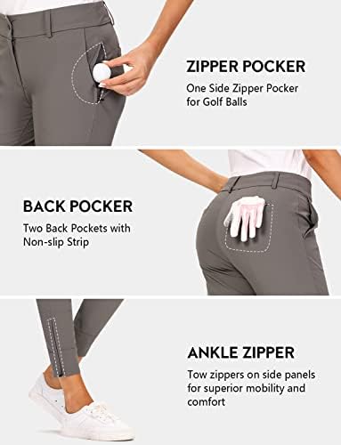 Дамски панталони за голф Hiverlay Pro бързо съхнещи Тънки Леки Работни Панталони с права на глезените Също така и за разходки или Ежедневни Дам