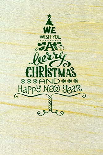 Perfectware 11-We Wish-25ct 11 Еднократна употреба, дървени чинии с потребителски надпис под формата на елхи Ние желаем ви весела Коледа и щастлива Нова година зелен принтом - 25 ?