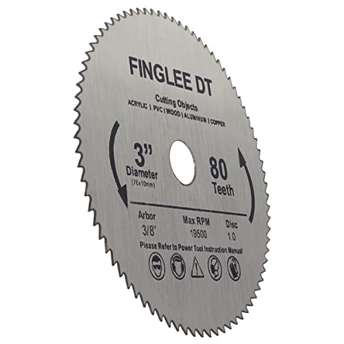 FINGLEE DT 3шт 3-инчов 76-мм диск за циркуляр HSS, 80-печен режещ диск от бързорежеща стомана с оправкой 10 мм, за Въртящи се