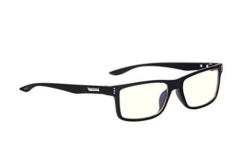GUNNAR - Очила за четене премиум клас- Блокира 35% синя светлина - Vertex, Оникс, Прозрачен нюанс, Pwr + 1,5