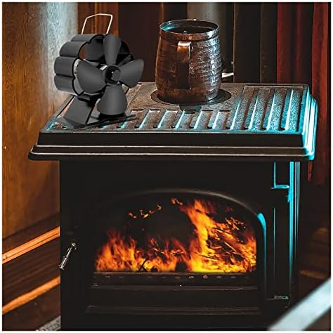 SYXYSM 3/4 Мини Вентилатор за полицата печки Ефективно Топлината на Камина, вентилатор, захранван от дърва горелки Ecofan (Цвят: