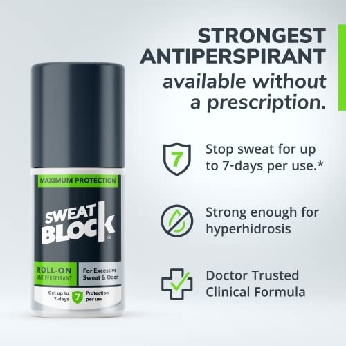 Roll антиперспиранти SweatBlock - Max Clinical с DRIBOOST [PM] - За лечение на хиперхидроза, прекомерно изпотяване и неприятна миризма, до 7 дни контрол изпотяване За едно употреба - Ун?