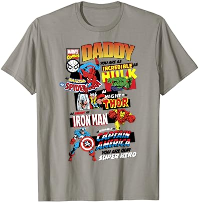 Тениска с къс ръкав в Ретро стил с комиксами Marvel Отмъстителите Father ' s Day