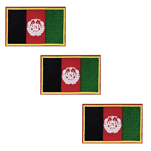 Знаме на Афганистан, на бродирани желязо на Нашивках, комплект от 3 теми
