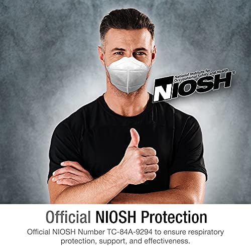 Маска за лице-респиратор MERILOGY N95 [ Произведено в САЩ] Сертифицирани NIOSH респиратори за твърди частици, N95, маска